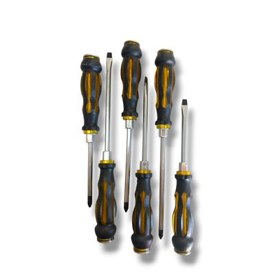Destornillador cabo negro amarillo x6