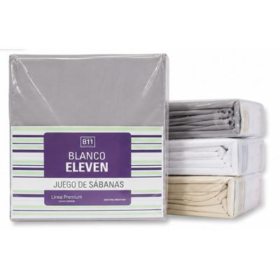 JUEGO DE SABANAS LISO BLANCO ELEVEN - 1 1/2 PLAZA